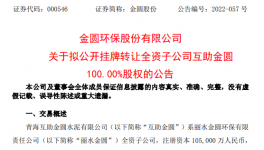 金圓股份擬掛牌轉讓互助金圓100%股權，退出水泥業務！