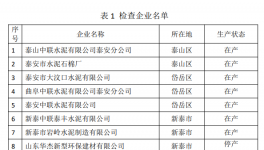 山東泰安發(fā)布6月份水泥生產(chǎn)企業(yè)專家檢查情況的通報！